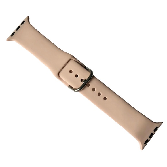5/$20 NEW SAND Pale Pink Silicone Band Apple Watch 38/40/41mm M/L Metal Buckle - Picture 2 of 9